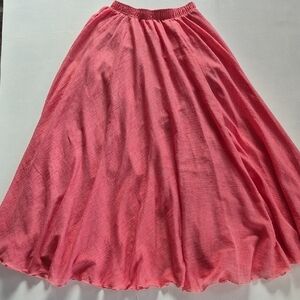 Pink Maxi A-Line Pleated Skirt for Cocktail
